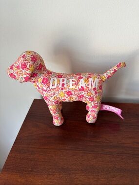 PINK Victoria's Secret Floral Dog Plush in Pink and Yellow
